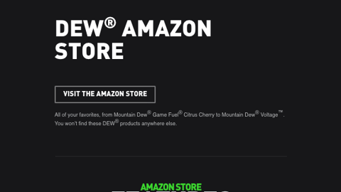Mountain Dew 'Amazon Store' Web Page